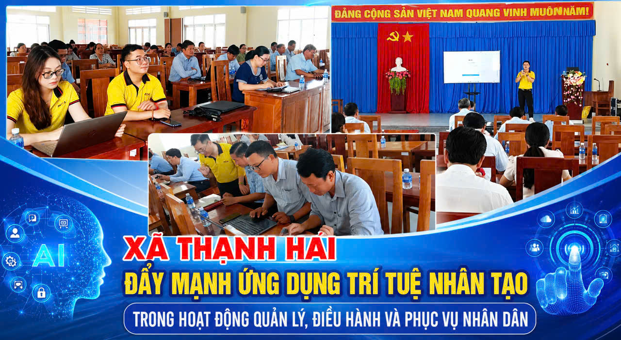 Xã Thạnh Hải đẩy mạnh ứng dụng trí tuệ nhân tạo trong hoạt động quản lý, điều hành và phục vụ nhân dân